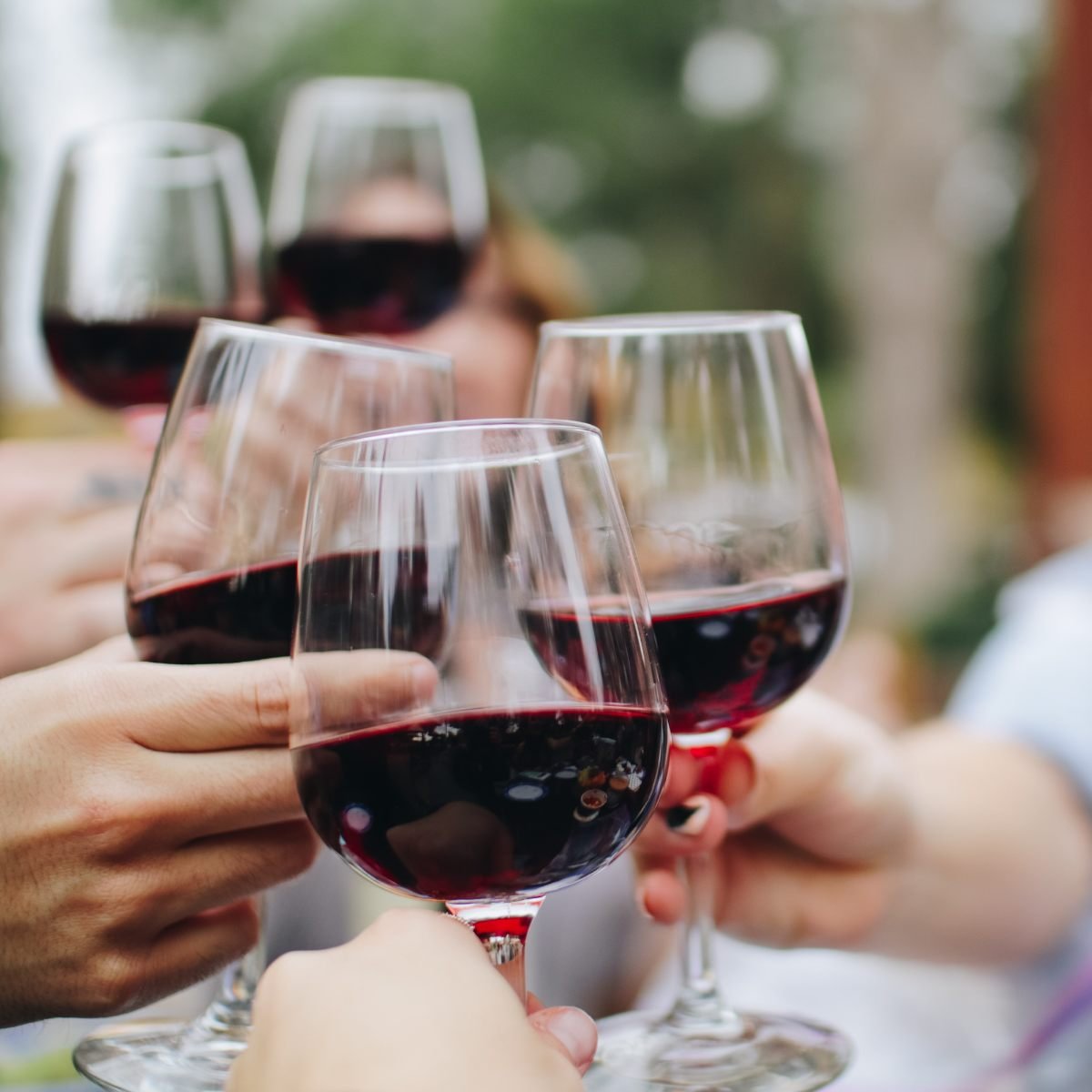 Friends raising glasses
